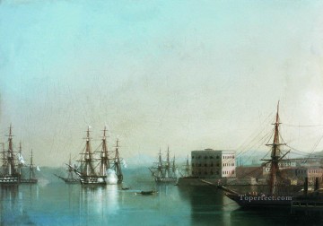 raid on sevastopol 1852 Romantic Ivan Aivazovsky Russian Oil Paintings